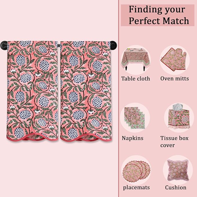 Ridhi Block Print Dark Salmon Cotton Spa/Beach Towel 27"x54" Set of 2 Handmade - Image 8