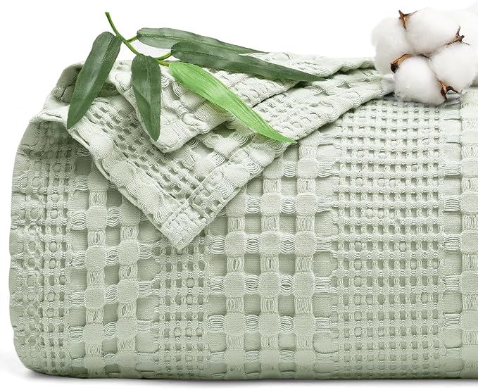 PHF Cooling Waffle Blanket King Size, Lightweight 60% Rayon from Bamboo & 40% by PHF
