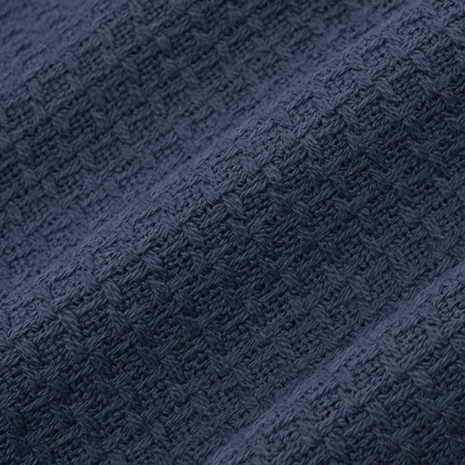 100% Fine Cotton Luxurious Basket Weave Blanket, Full/Queen Size - Image 3