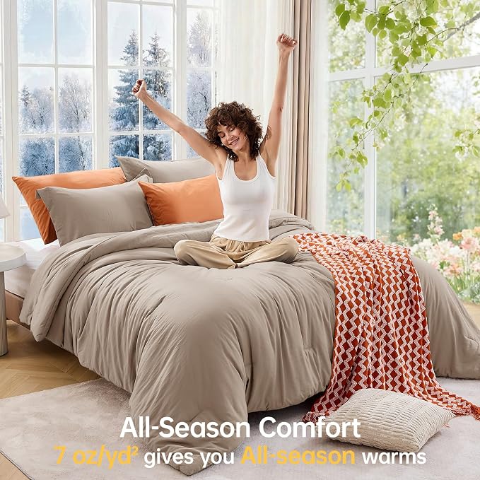 MUXHOMO Queen Comforter Set, All Season Ultra Soft Down Alternative Bedding - Image 4