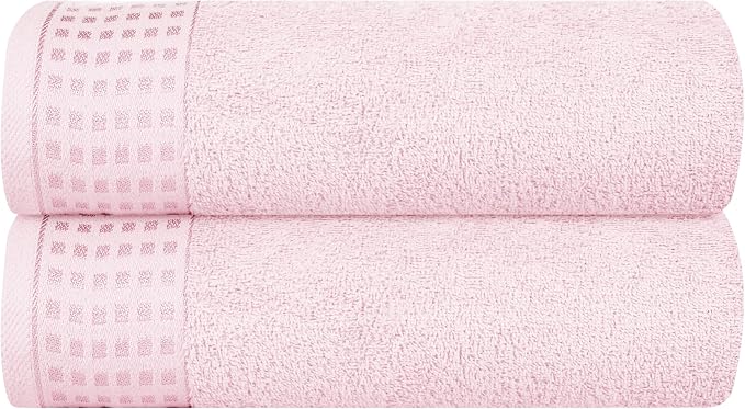 GLAMBURG 100% Cotton 2 Pack Oversized Bath Towel Set 28x55 Inches, Ultra Soft by GLAMBURG