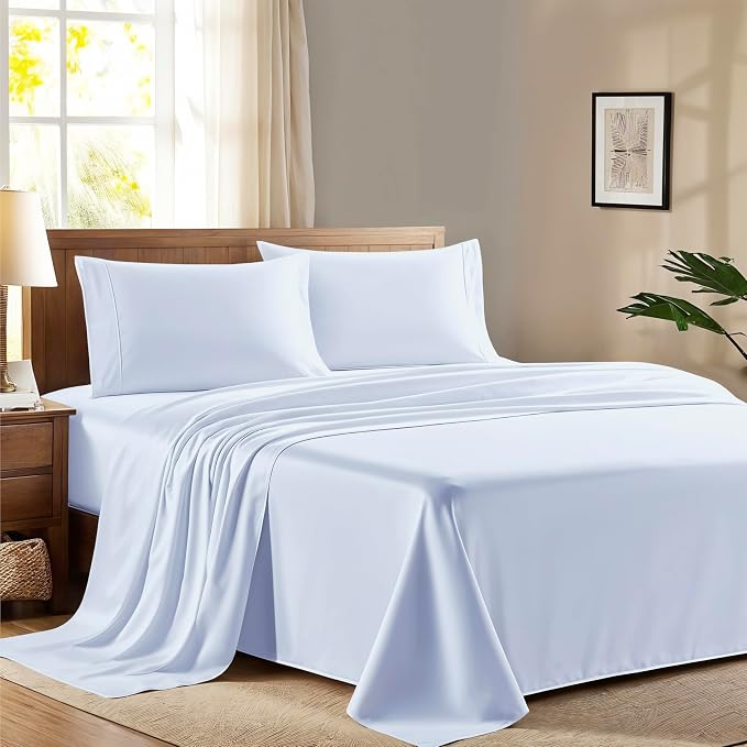 100% Egyptian Cotton Queen Size Sheet Set by AshtonSheets