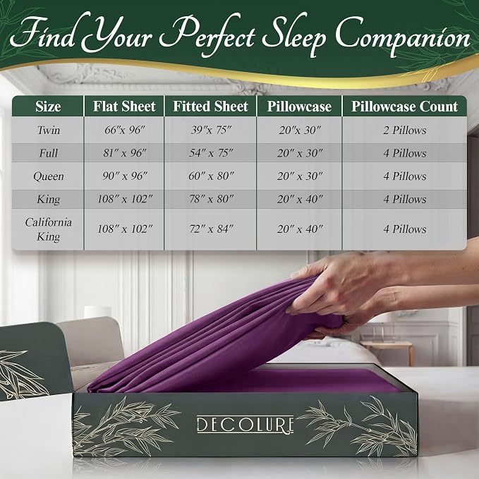 DECOLURE 100% Viscose Derived from Bamboo Sheets King Size - Image 8