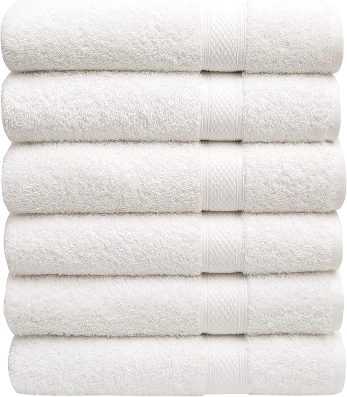 Pleasant Home Bath Towels Set of 6 100% Cotton, 515 GSM | Lightweight, Soft & by PH+Pleasant+Home