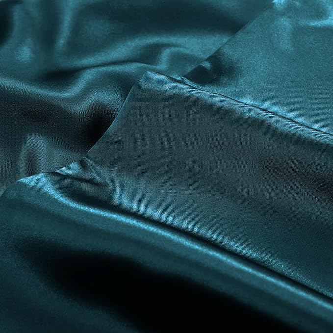 Aormenzy Satin Pillow Cases for Women Standard Size Set of 2, Dark Teal Satin - Image 7