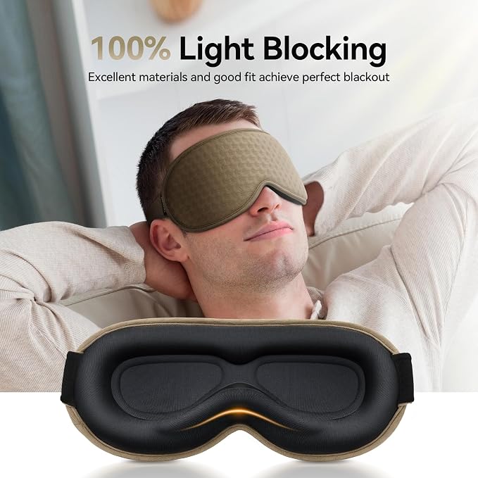 Sleep Mask for Deep Rest – 3D Weighted Design, 100% Light Blocking, Comfortable - Image 3