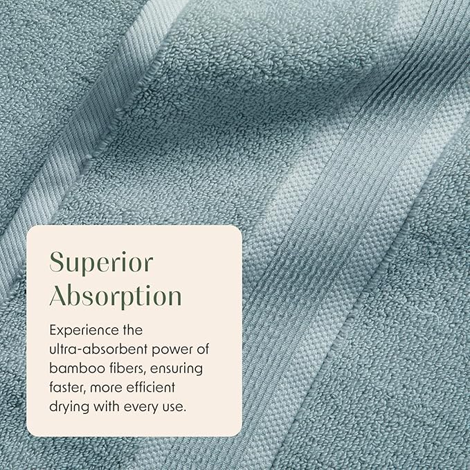Springtree Home Luxury Bamboo Rayon Bath Towel Set of 4 | 35% Bamboo Rayon - Image 5