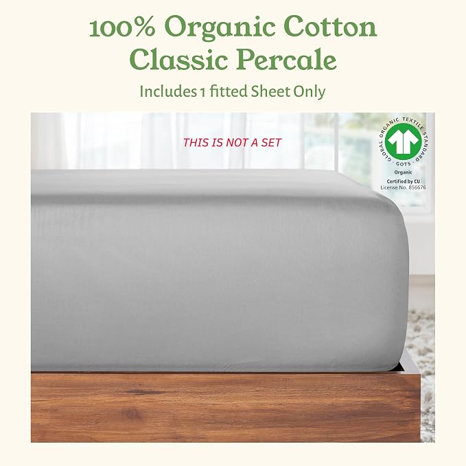 California Design Den 100% Organic Cotton Twin XL Fitted Sheet Only - Image 4