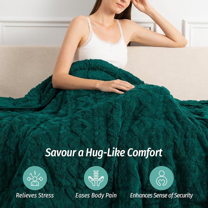 Wemore Weighted Blanket for Adults Twin Size 20 lbs, Dual Sided Soft Fuzzy - Image 3