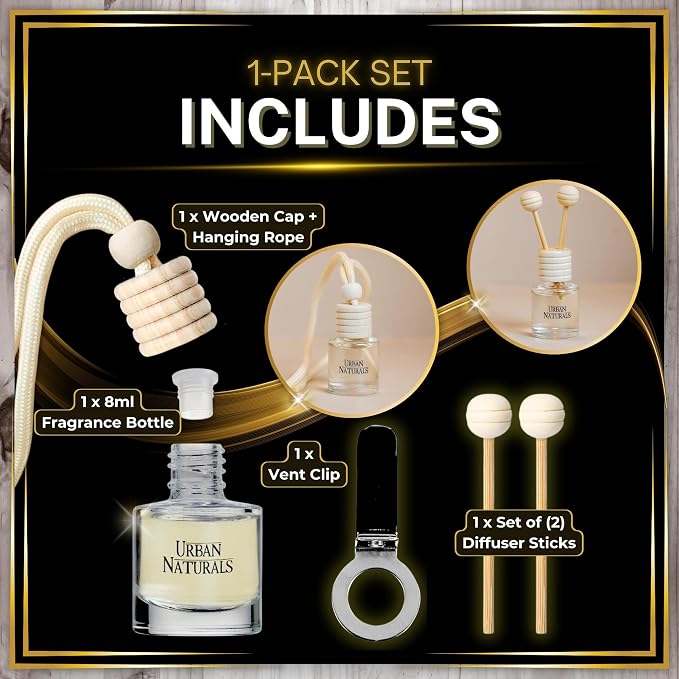 Urban Naturals Car Air Freshener Diffuser Dreaming of White Tea Scent, Hotel - Image 3