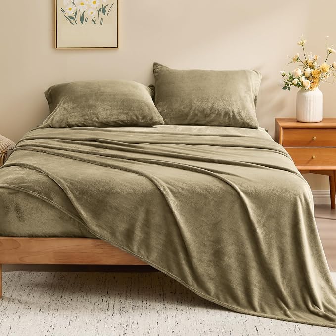 BEDELITE Flannel Sheets Queen Size Camel - Image 2