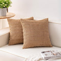 Aegero Pack of 2 Corduroy Decorative Throw Pillow Covers 18x18 InchSoft Boho by Unknown