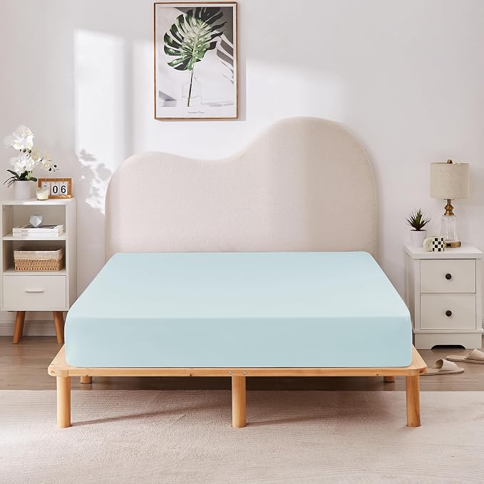 HBHLFZ Queen Fitted Sheet Only, Soft Breathable Bottom Sheet - Image 6