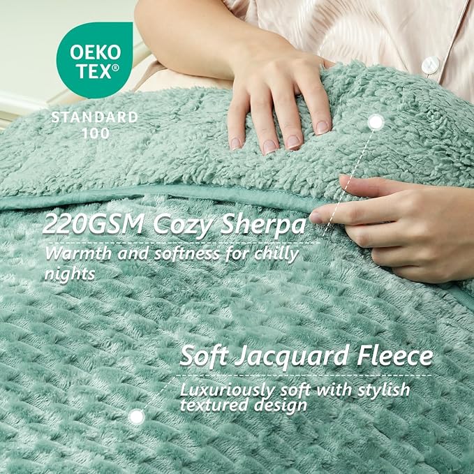 Mr. Sandman Weighted Blankets for Adults Queen Size 20lbs, Warm Sherpa Fleece - Image 2