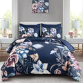 Luxudecor Floral Comforter Set King Size 7 Piece, Elegant Comforter Bedding Set by Luxudecor
