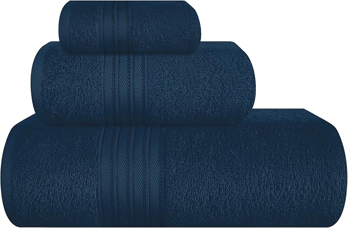 BOUTIQUO Ultra Soft 3 Pack Cotton Towel Set, Contains a Bath Towels 28x55 inch by BOUTIQUO