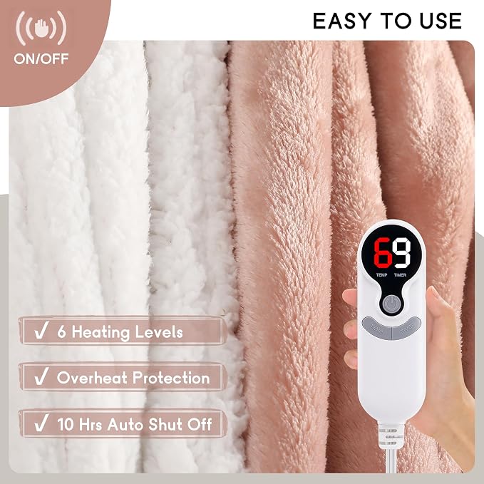 Heated Blanket Electric Blanket Full Size 72''x84'' - Image 4