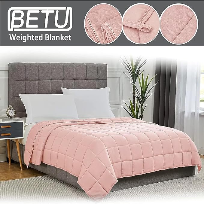Pink Weighted Blanket for Adults 20lbs, Twin Full Size Cooling Heavy Throw - Image 3