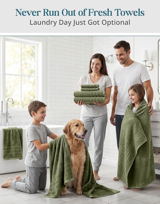24-Piece Luxury Bathroom Towel Sets – 100% Cotton Bath Towel, 2 Bath Sheets - Image 4