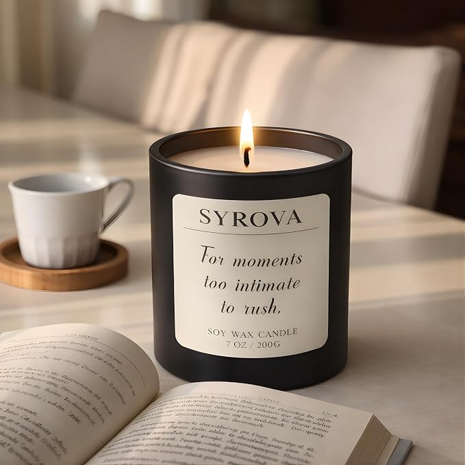 Amber & Tonka Bean Candle, Luxury Scented Soy Candle 7oz, Warm Cozy Fragrance - Image 8