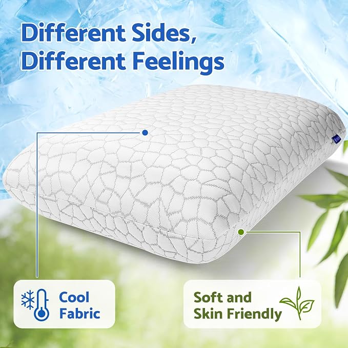 CushZone Memory Foam Pillows for Sleeping, Bed Pillow - Image 4