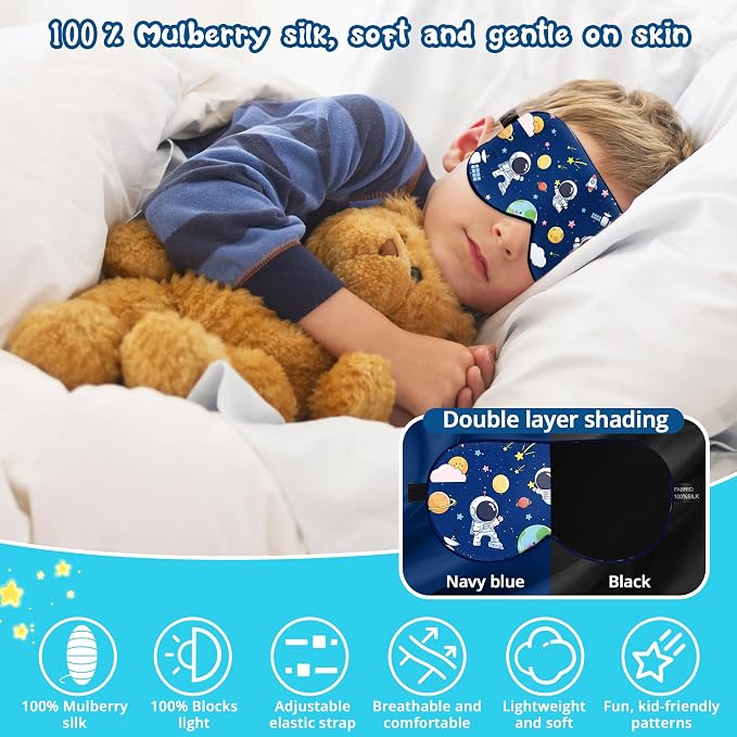 Kids Sleep Mask Eye Cover: 100% Real Natural Pure Silk Eye Mask - Image 6