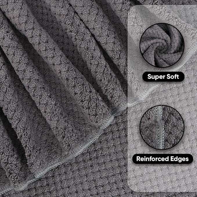 HOMEXCEL Grey Bath Towels 2 Pack, Microfiber Bathroom Towel, Super Soft Highly - Image 4