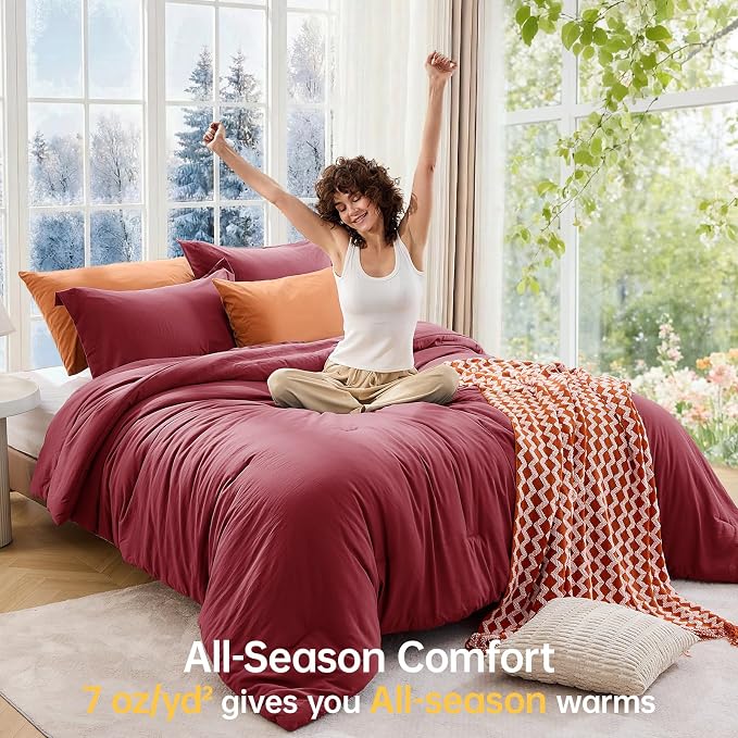 MUXHOMO King Size Comforter Set, All Season Ultra Soft Down Alternative Bedding - Image 4