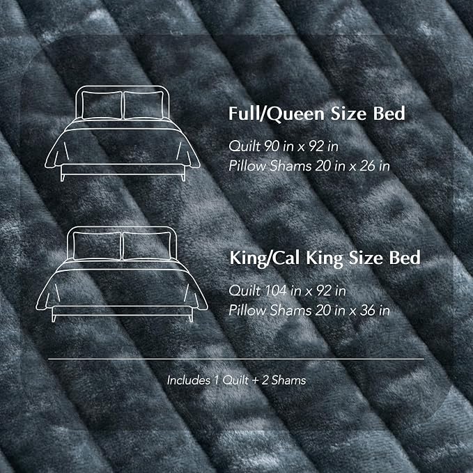 EVERGRACE Velvet Quilt Set Queen Size, Luxurious Soft Striped Channel Bedding - Image 8