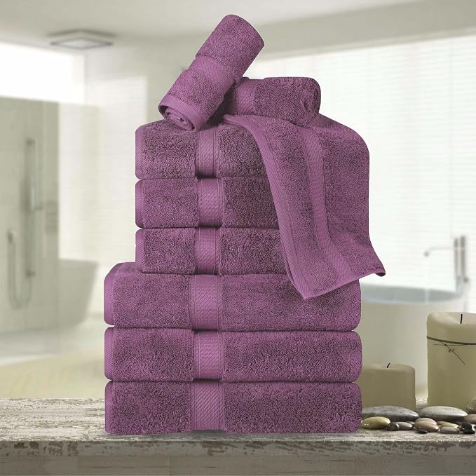 Superior Egyptian Cotton Pile 9 Piece Towel Set, Includes 3 Bath, 3 Hand by SUPERIOR