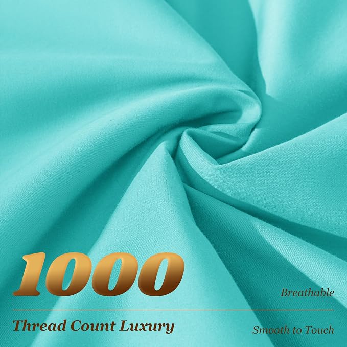 LBRO2M 100% Cotton Sheets Set Deep Pocket 19", 1000 Thread Count Full Size 4 - Image 4