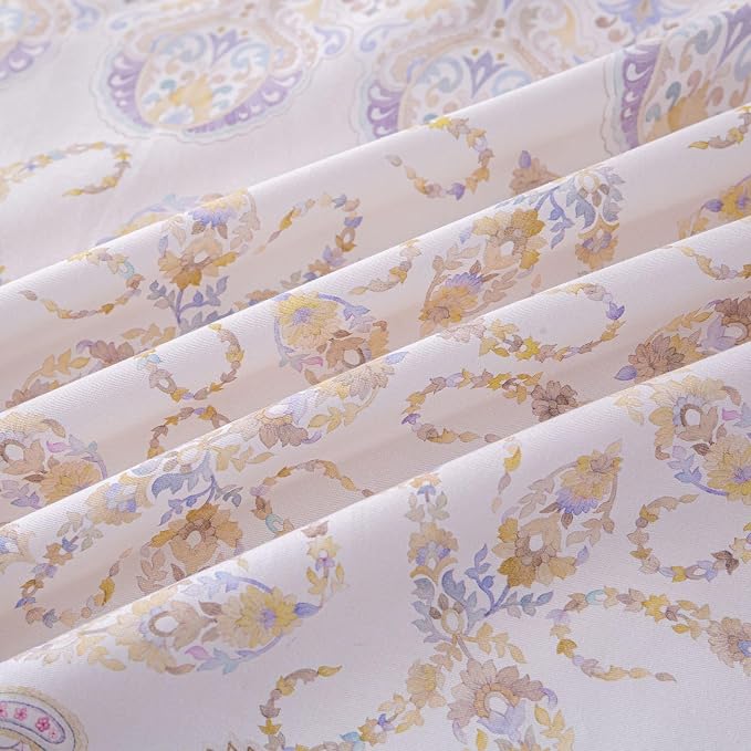 OAITE Duvet Cover Set Queen Size Floral Pattern Ultra Soft 100% Cotton Duvet - Image 6