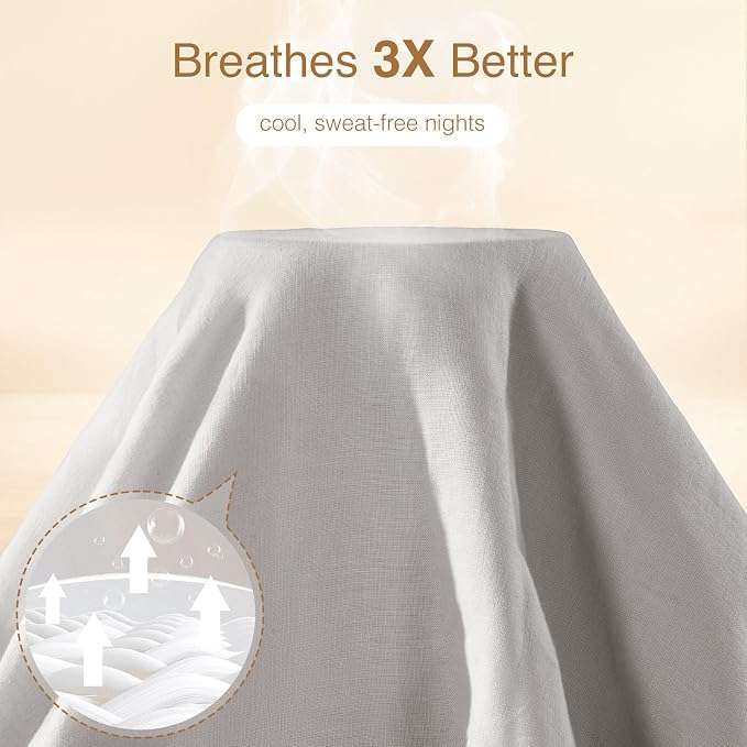 SONORO KATE 100% French Linen Duvet Cover King Size, Soft Breathable - Image 3
