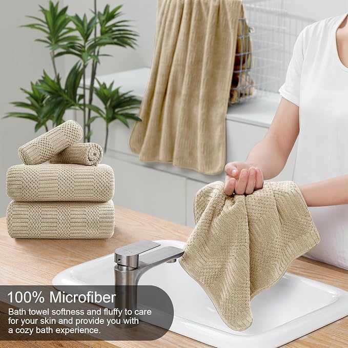 8 Piece Bath Towel Set-2 Oversized Bath Sheets, 2 Hand Towels, 4 - Image 3