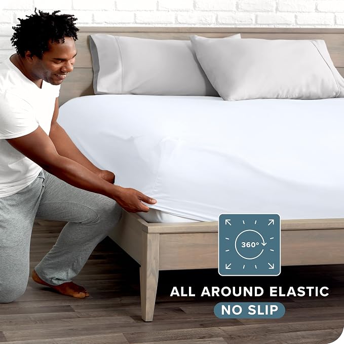 Bare Home Fitted Bottom Sheet Split Head Flex King Size - Image 4