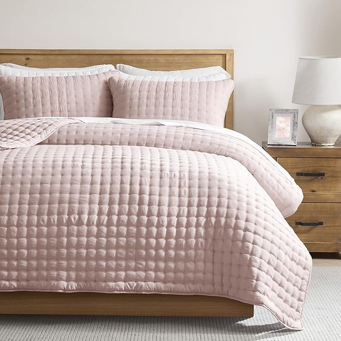 WDCOZY Pink Queen Size Quilt Bedding Sets by WDCOZY