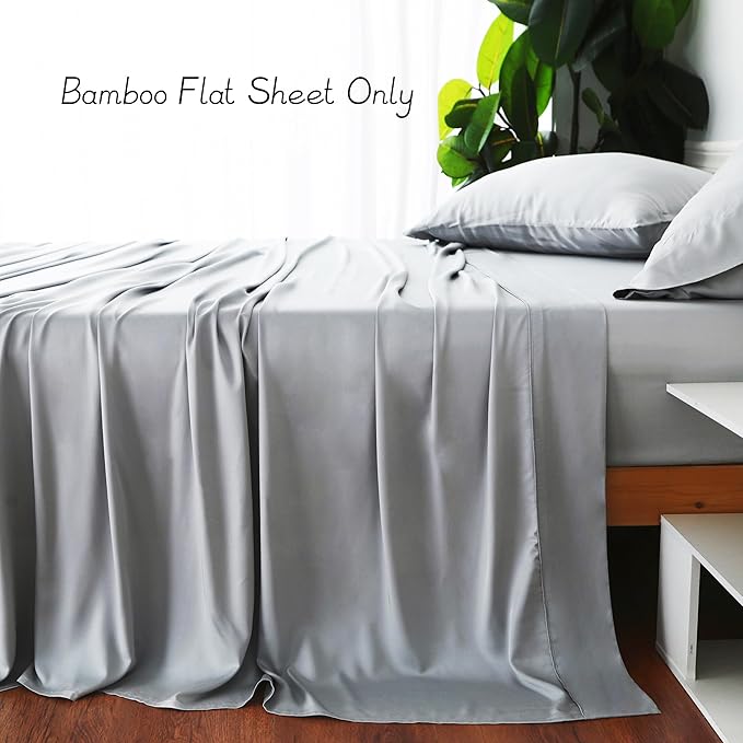 Bamboo Viscose Flat Sheets Only, 400 Thread Count Sateen Weave King Size Flat - Image 4