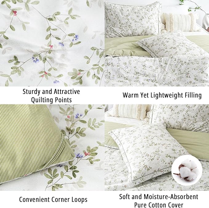 LEMIROE Botanical Cotton Comforter King Size - Image 5