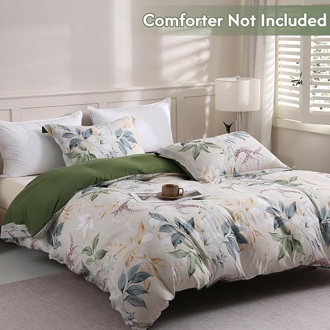 LONAVA King Botaincal 3 Pcs Duvet Cover Set, Breathable Soft Microfiber Forest - Image 2