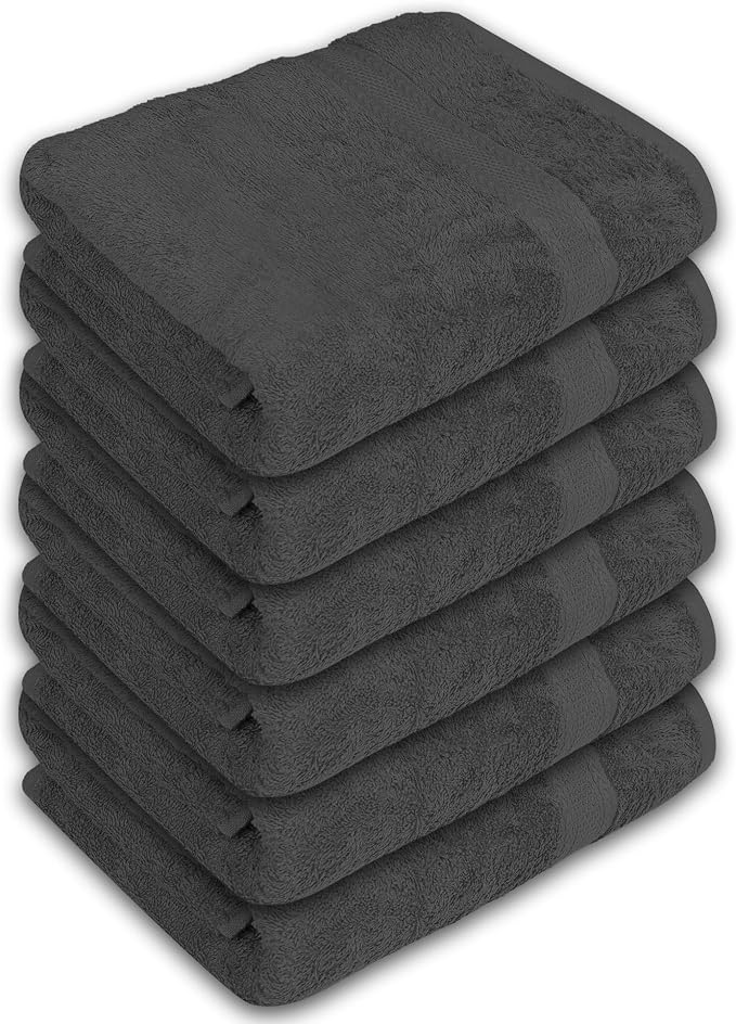 Large Bath Towels Bulk Set of 12 – 100% Cotton Terry – 24" x 50" – Quick Dry - Image 9