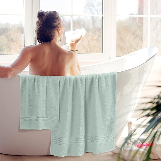 BOUTIQUO 6 Pack Cotton Towel Set, Contains 2 Bath Towels 28x55 inch, 2 Hand - Image 4