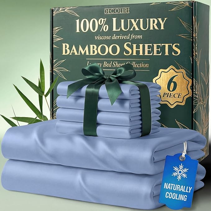 DECOLURE 100% Viscose Derived from Bamboo Sheets King Size by DECOLURE