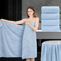 4 Piece Extra Large Bath Towel 35"x70" Oversized Bath Sheet Blue Bath Towel Set by JessyHome