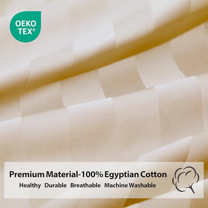 100% Egyptian Cotton Fitted Sheet Twin Size, 600 Thread Count, Single Fitted - Image 3