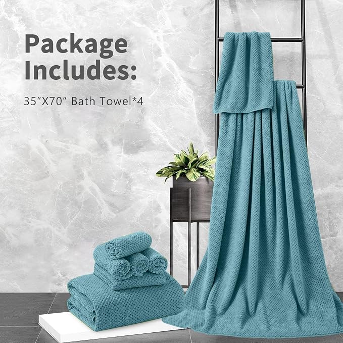 Extra Large Bath Towel Set of 4, Oversized Bath Sheet Super Soft Highly - Image 7