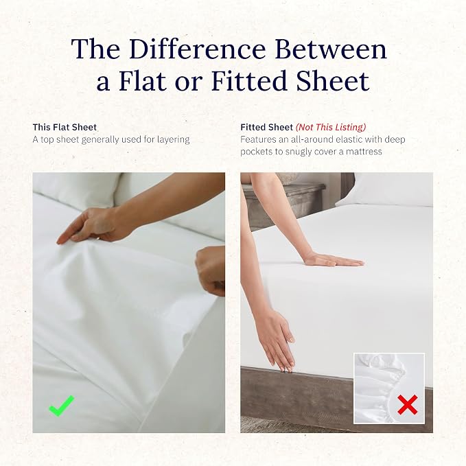 California Design Den 100% Cotton Flat Sheet - Image 4