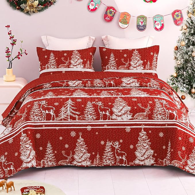 Exclusivo Mezcla Reversible Christmas Quilts King Size by ExclusivoMezcla