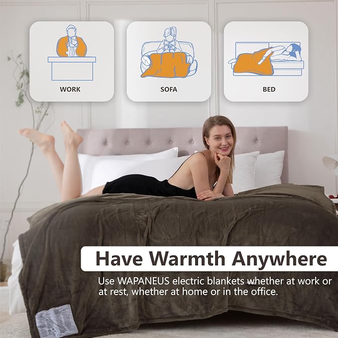 Wapaneus Heated Blanket Electric Full Size 72"x84" - Image 4