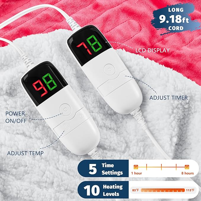 Heated Electric Blanket Queen Size - Image 3