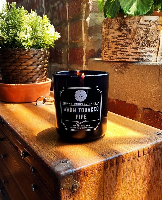 DW Home Warm Tobacco Pipe Scented Candles, 15 oz Large Double Wick Jar - Image 4
